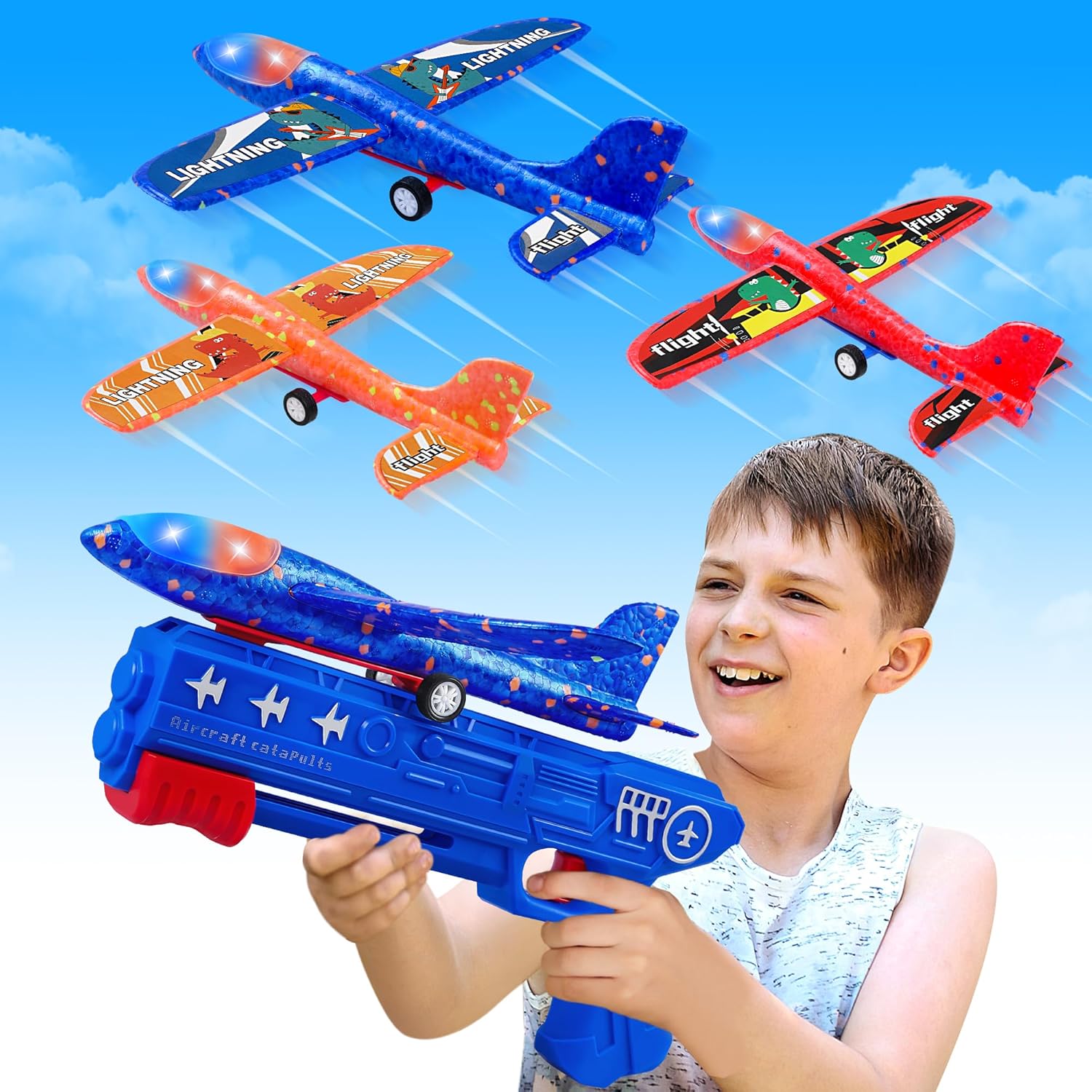 LED Foam Glider 3 Pack - Outdoor Flying Fun!