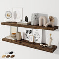 Fun Memories 48 in Floating Shelves Set of 2 - Rustic Brown Wall