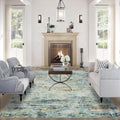 10x14 Area Rug for Living Room - Machine Washable Sage Green Multi