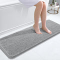 OLANLY Bathroom Rug 47x17 in Light Grey - Soft Absorbent Chenille