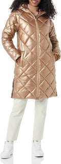 Women's Puffer Jacket Knee Length Quilted Coat - Warm
