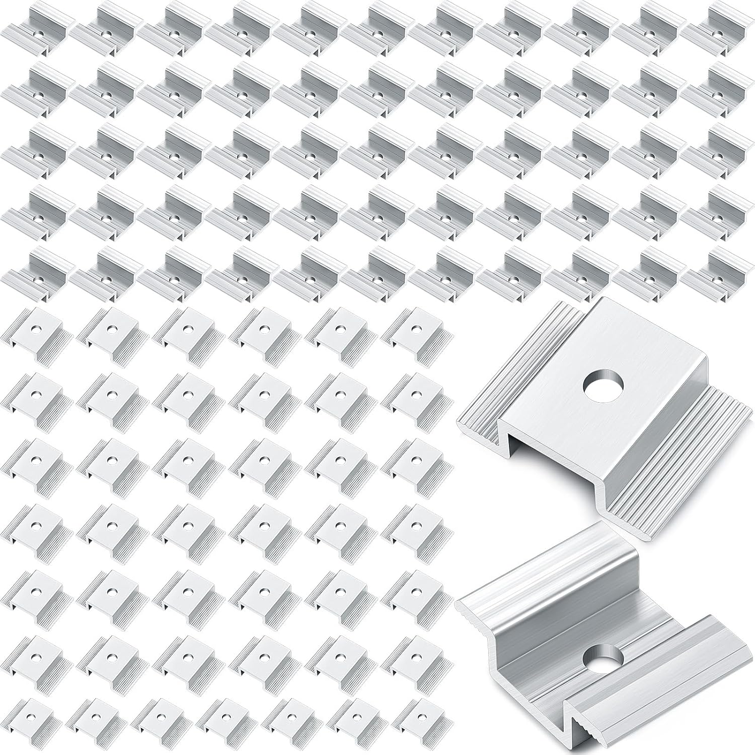Solar Panel Mid Clamps 100 Pack for Secure Mounting Solutions
