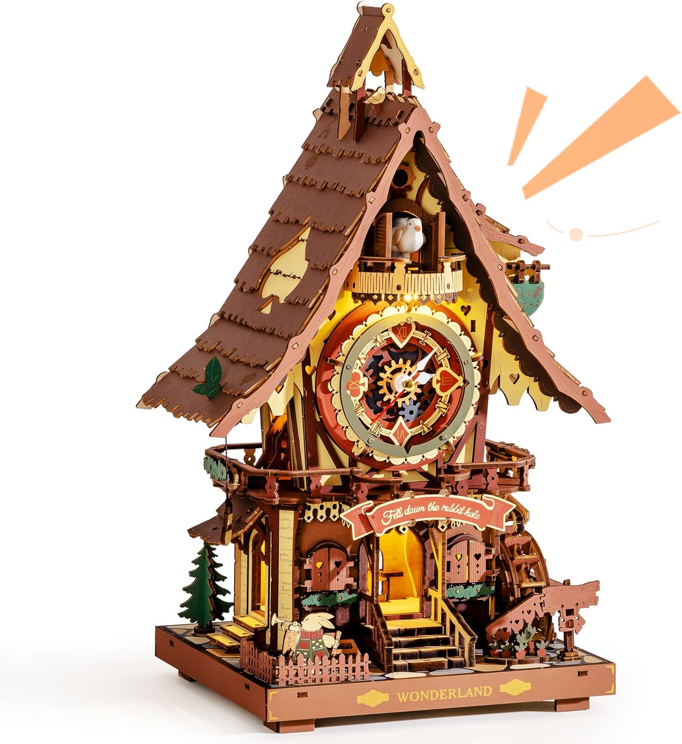 ROKR Cuckoo Clock Mechanical 3D Wooden Puzzle Kit for Adults