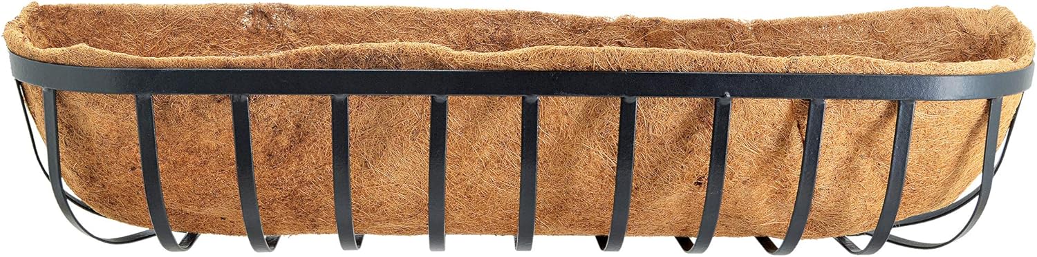 36 inch Wall Trough Planter with Coconut Liner for Gardens