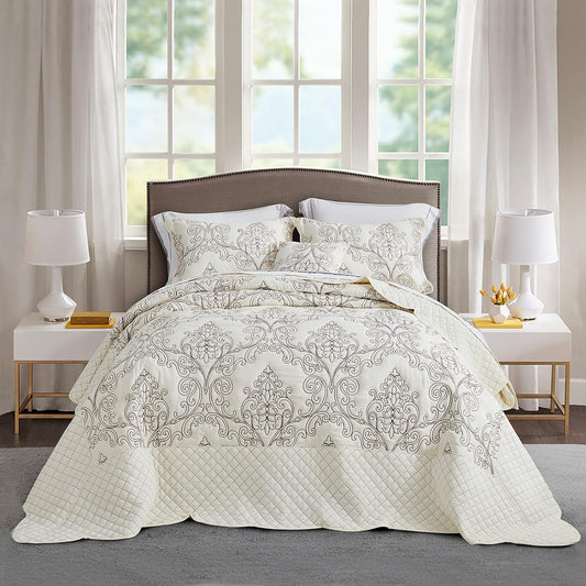 CHIXIN Bedspread Coverlet Set Queen Size - Lightweight Bedding