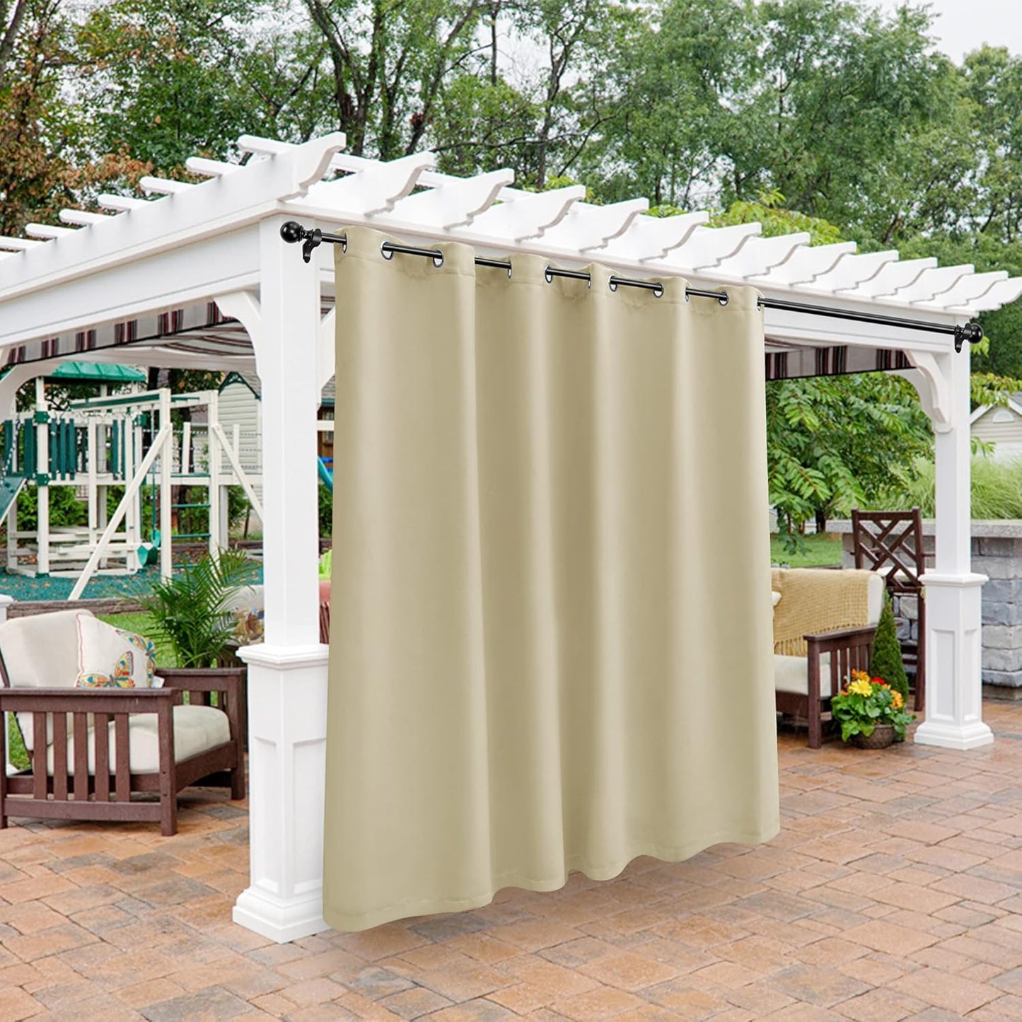 BONZER Waterproof Outdoor Curtains for Patio and Balcony Use