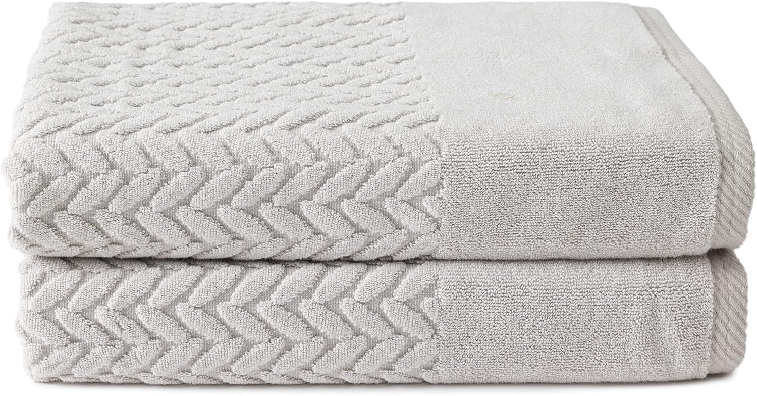 Texere 100% Organic Cotton Jacquard Bath Towel Set - Plush & Absorbent