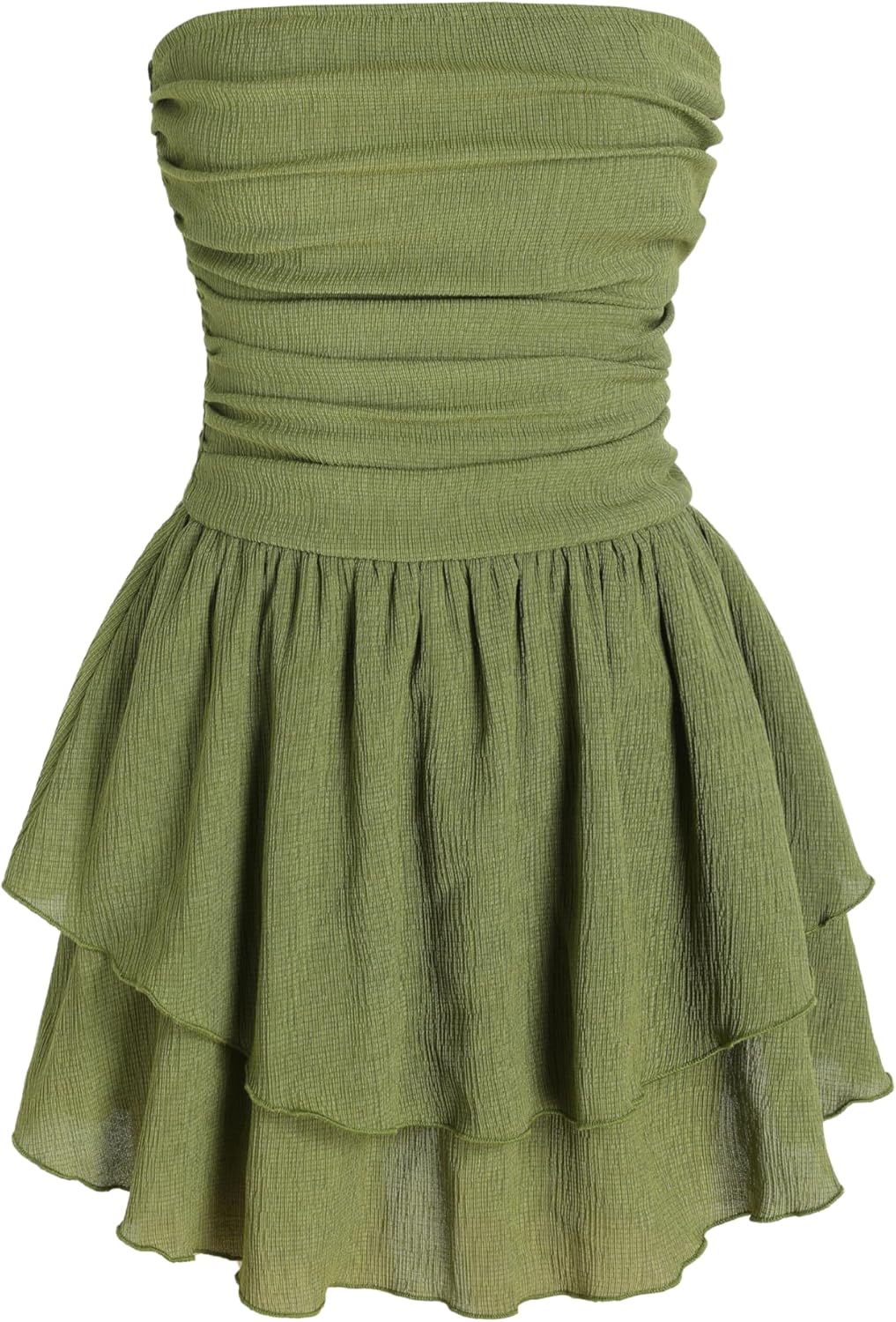 CIDER Women's Summer Cocktail Dress - Ruched Ruffle Mini Dress