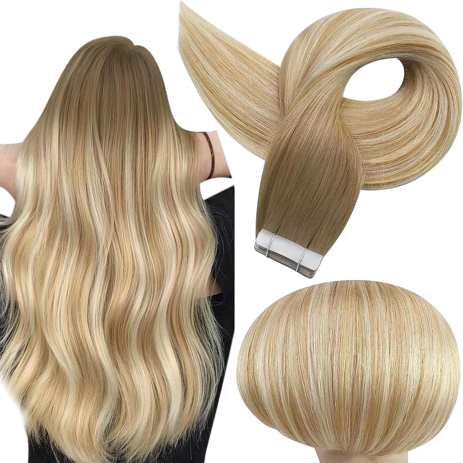 Full Shine Balayage Tape in Hair Extensions for Women 14Inch