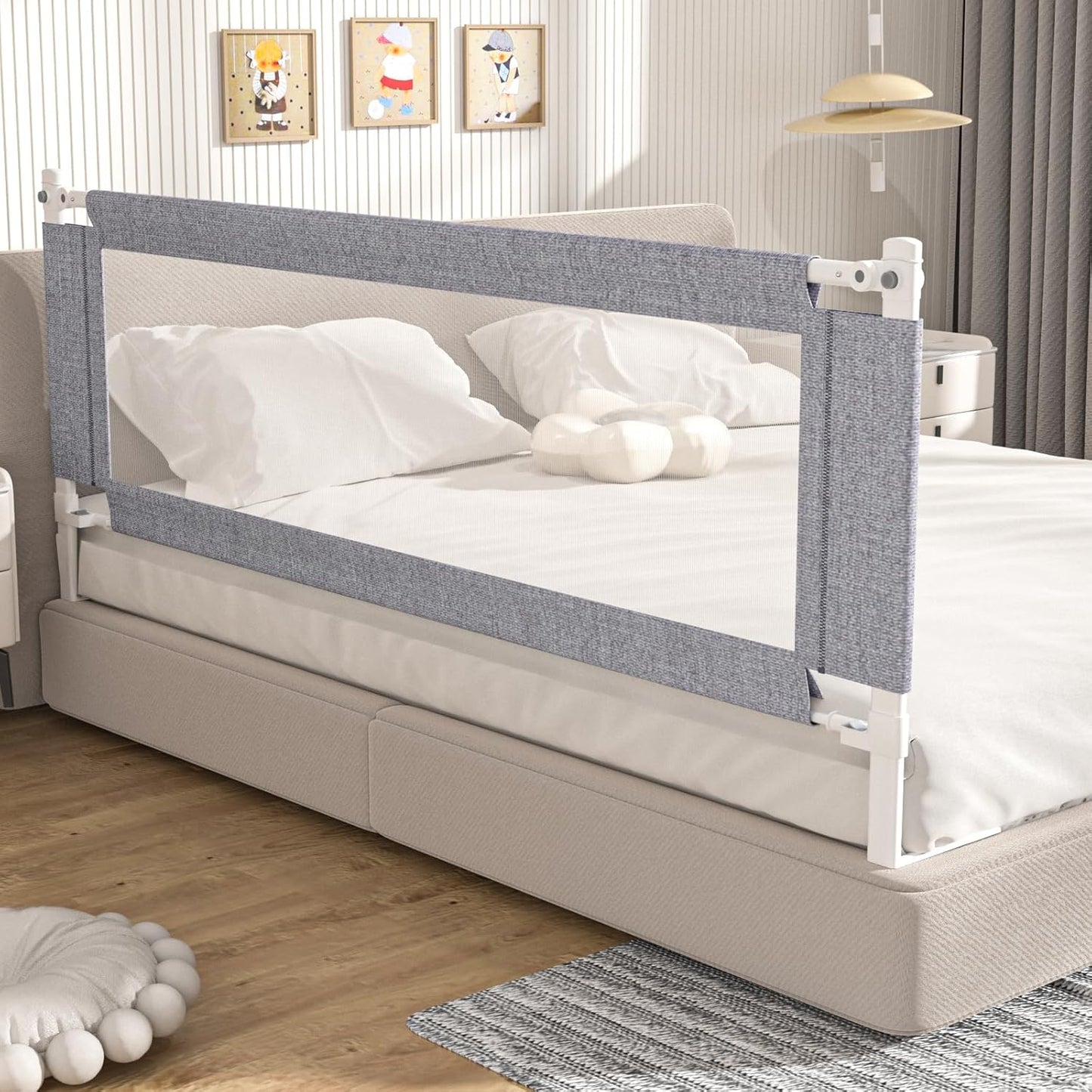 Adjustable Height Bed Rail Guard for Toddlers - Safety First