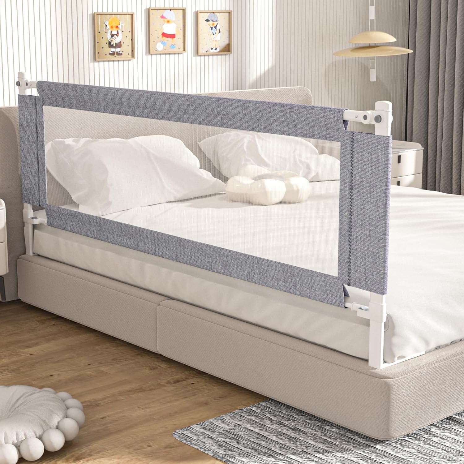 Adjustable Height Bed Rail Guard for Toddlers - Safety First