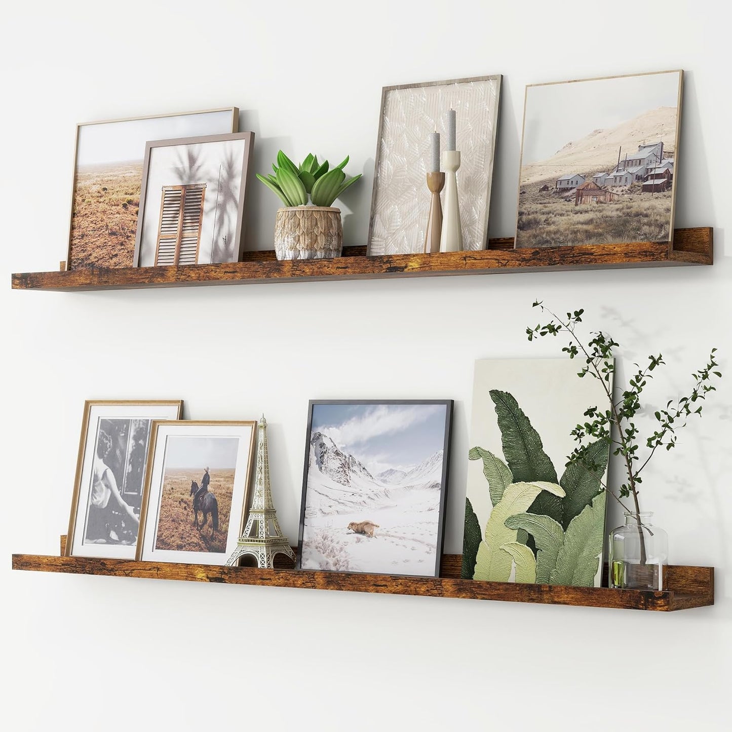 Picture Ledge Shelf Set of 2 for Kids Bookshelf and Decor