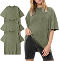 Women's Oversized Cotton T-Shirts 3-Pack - Vintage Washed Baggy Fit no
