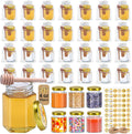 Mini Honey Jars Set for Party Favors - 35 Pack with Dippers
