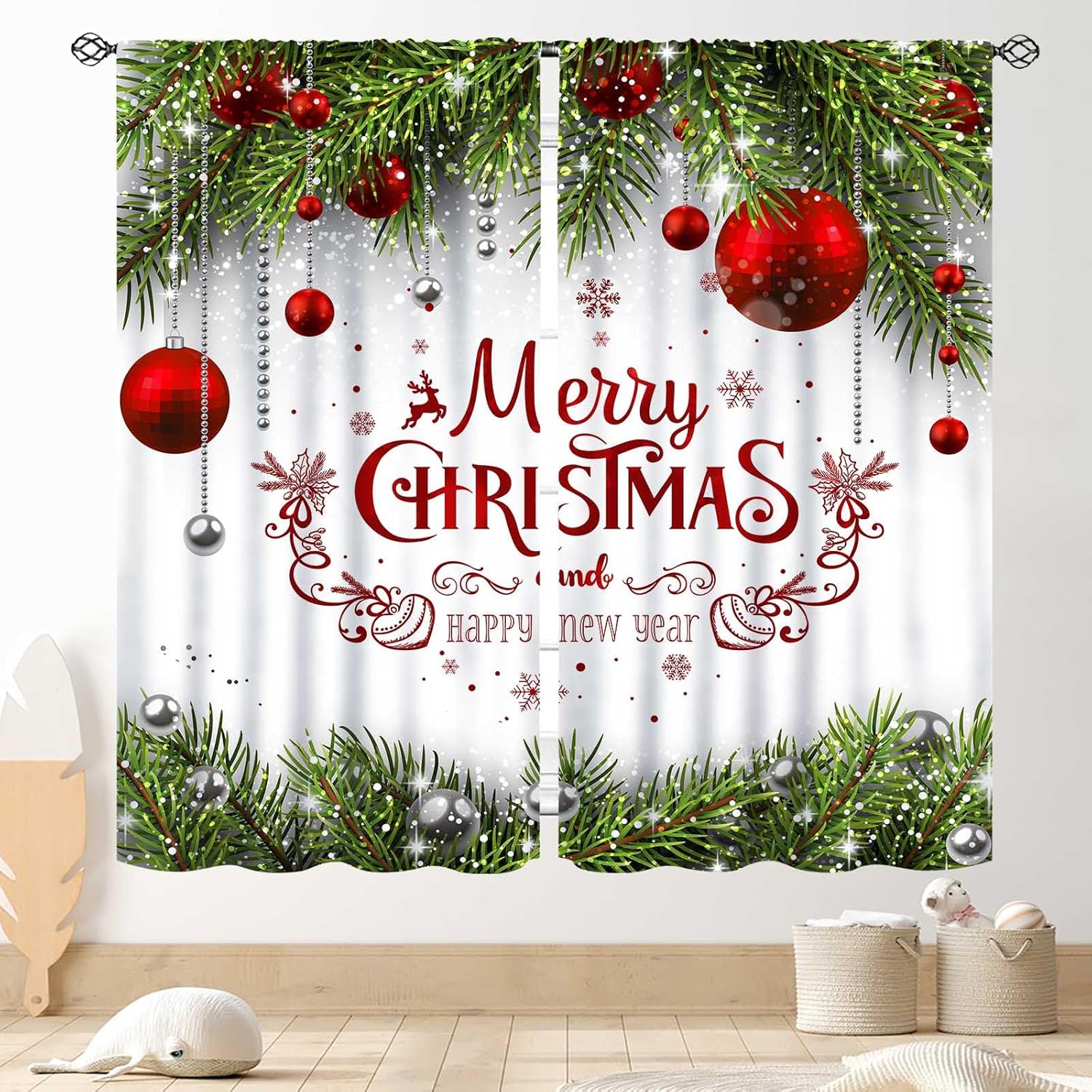 TKUYO Christmas Curtains Set - Festive Holiday Decor for Home!