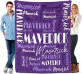 Personalized Name Blanket Custom Flannel Throw - Soft Cozy Gift