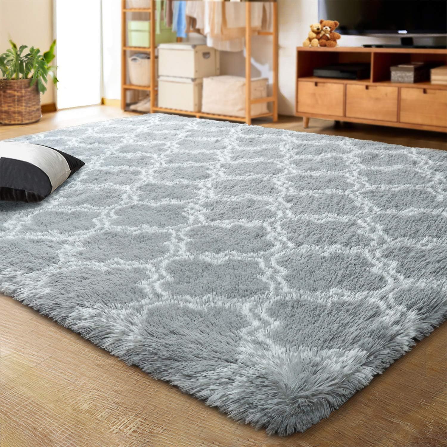 LOCHAS Luxury Shag Area Rug 5x7 Feet for Living Room and Bedroom