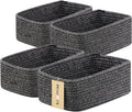 Small Storage Baskets for Organizing - Compact 4-Pack Dark Gray