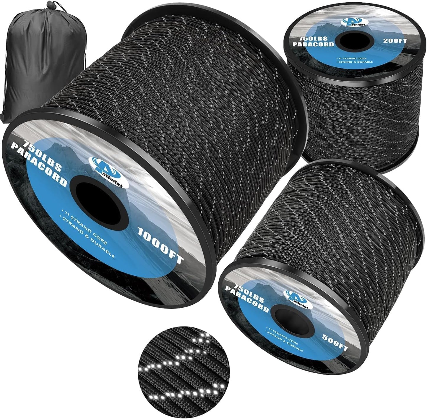 750Lb Reflective Paracord Rope for Camping and DIY Projects