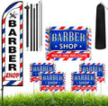 Barber Shop Flag and Yard Signs Set - High Visibility Outdoor