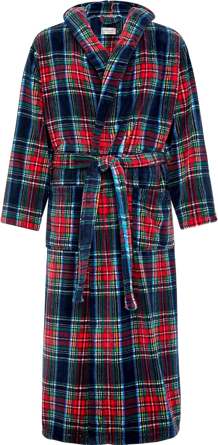 Plush Fleece Hooded Mens Bathrobe for Ultimate Comfort