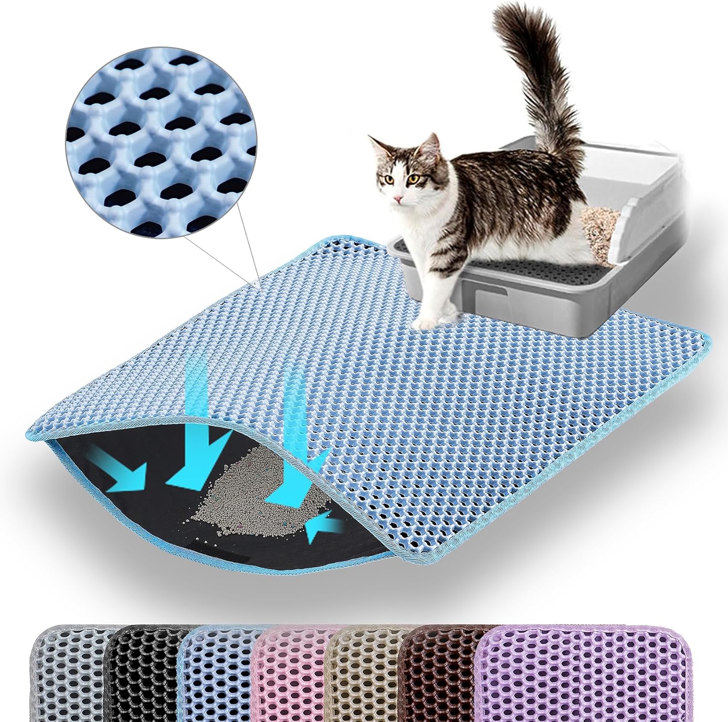 Jumbo Cat Litter Mat for Extra Large Litter Box, 46x26 in