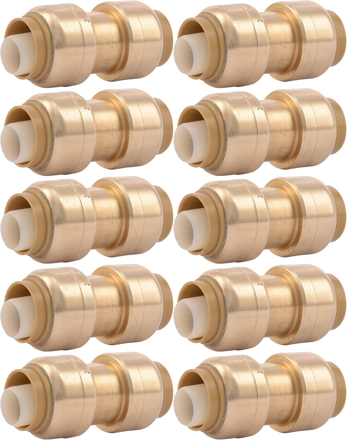 SharkBite 1/2 Inch Coupling Pack of 10 for Easy Plumbing Connections