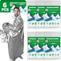 Emergency Thermal Blanket 6 Pack - Compact Space Blankets for Survival