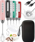 YUSWKO Pink Milk Frother - 3 Speed Electric Whisk