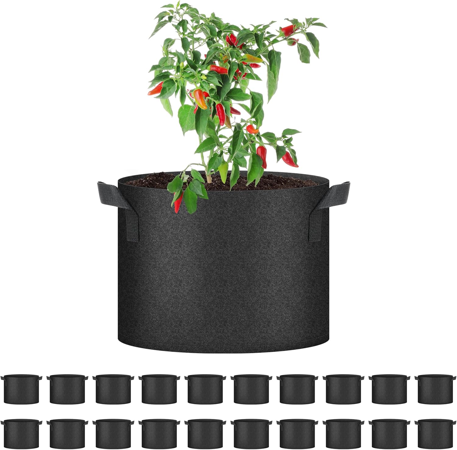 YSSOA 20-Pack 10 Gallon Grow Bags for Efficient Plant Growth