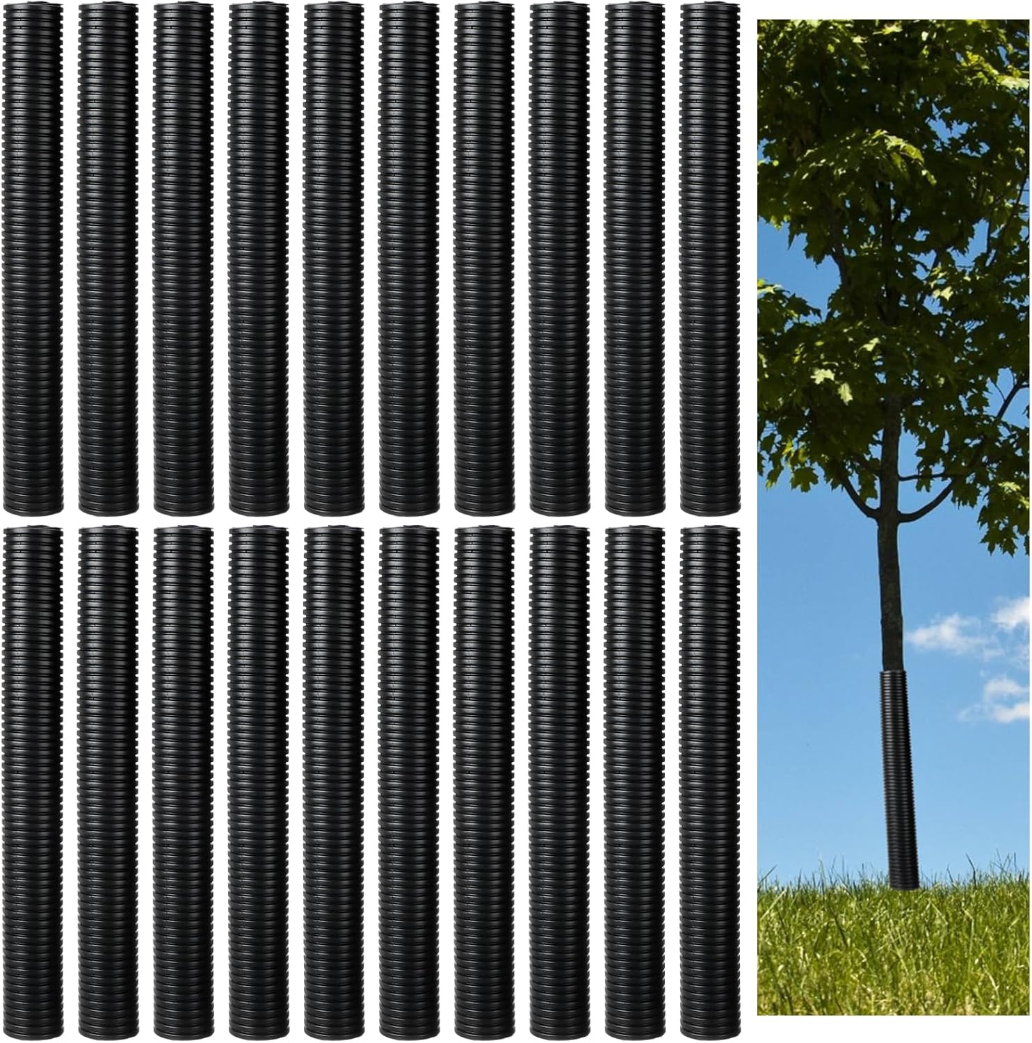 20 Pcs Corrugated Tree Guards for Effective Plant Protection