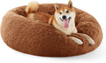 Calming Donut Dog Bed for Medium Dogs, 30 in Copper - Plush Support