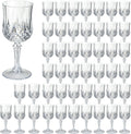 Transparent Plastic Wine Glasses 48 Pcs - Reusable Party Stemware