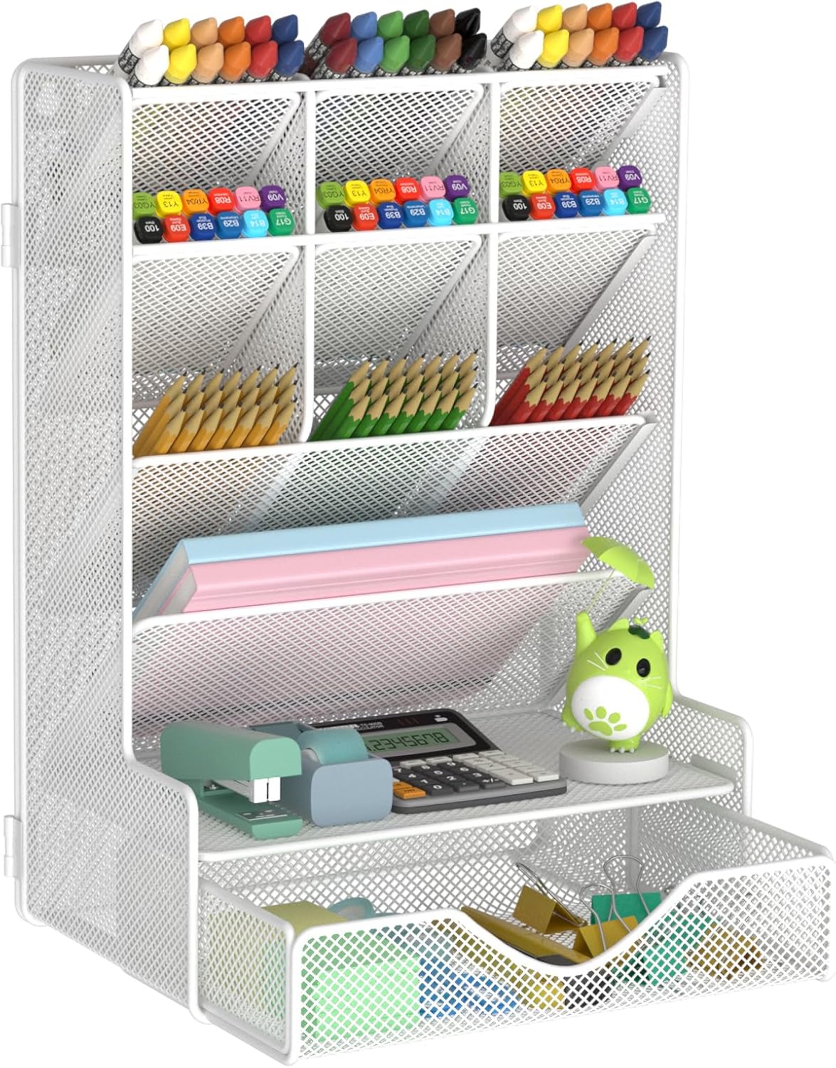 BOHDK Wall Mount Pen Organizer with Drawer - Declutter Your Space!