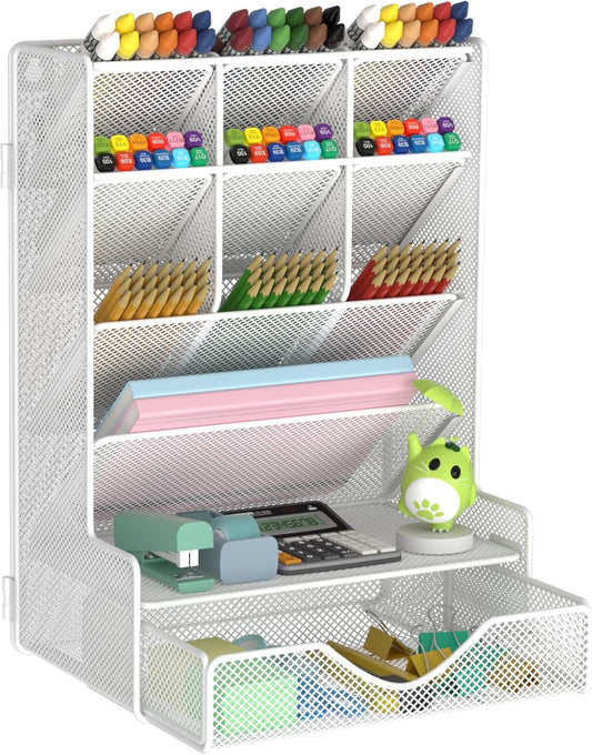 BOHDK Wall Mount Pen Organizer with Drawer - Declutter Your Space!