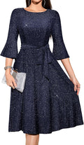HomRain Women's Church Dresses Vintage Bell Sleeve Midi - Elegant Fit