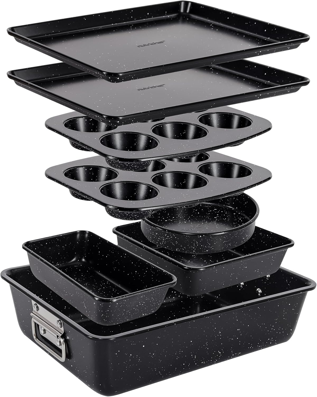 NutriChef 8-Piece Stackable Bakeware Set for Effortless Baking