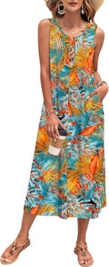 Women's Summer Maxi Dress Sleeveless Button Down - Casual Travel