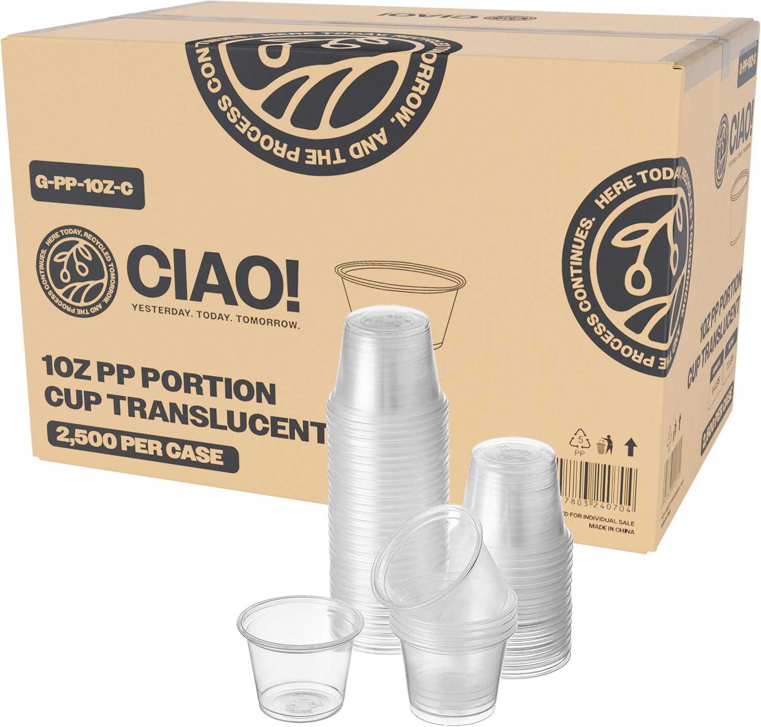 CIAO! 1OZ PP Clear Portion Cups for Fresh Food Storage