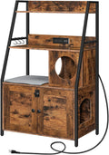Hidden Litter Box Enclosure with 2 Shelves - Charging Station