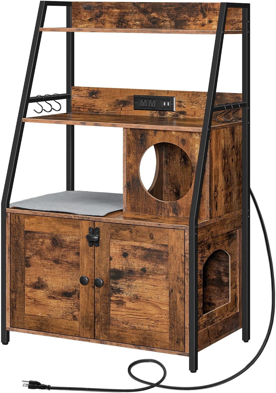 HOOBRO Litter Box Enclosure with Storage Shelves for Cats