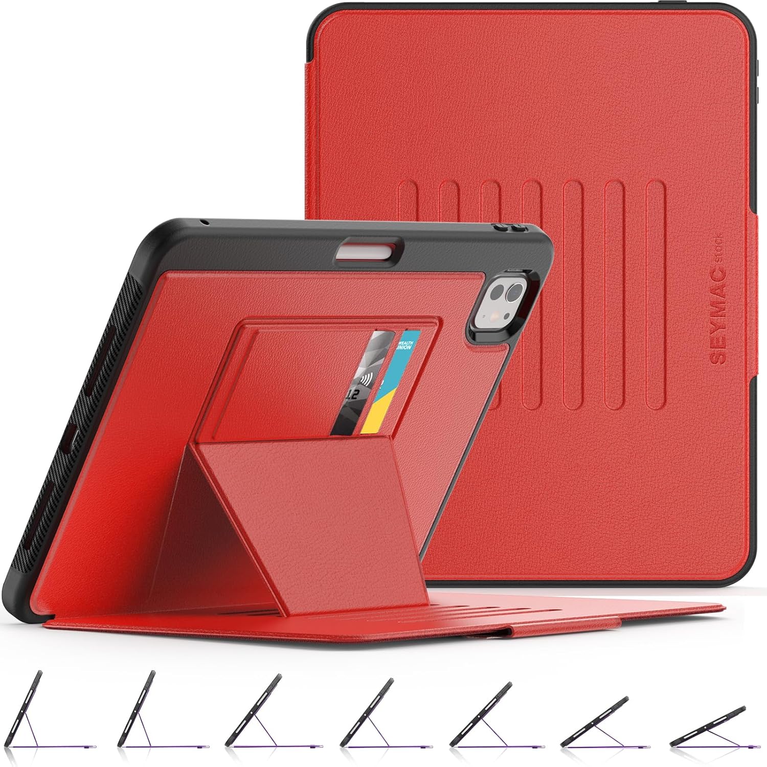 SEYMAC Stock Case for iPad Pro 11 inch 2024 with Multi-Angles