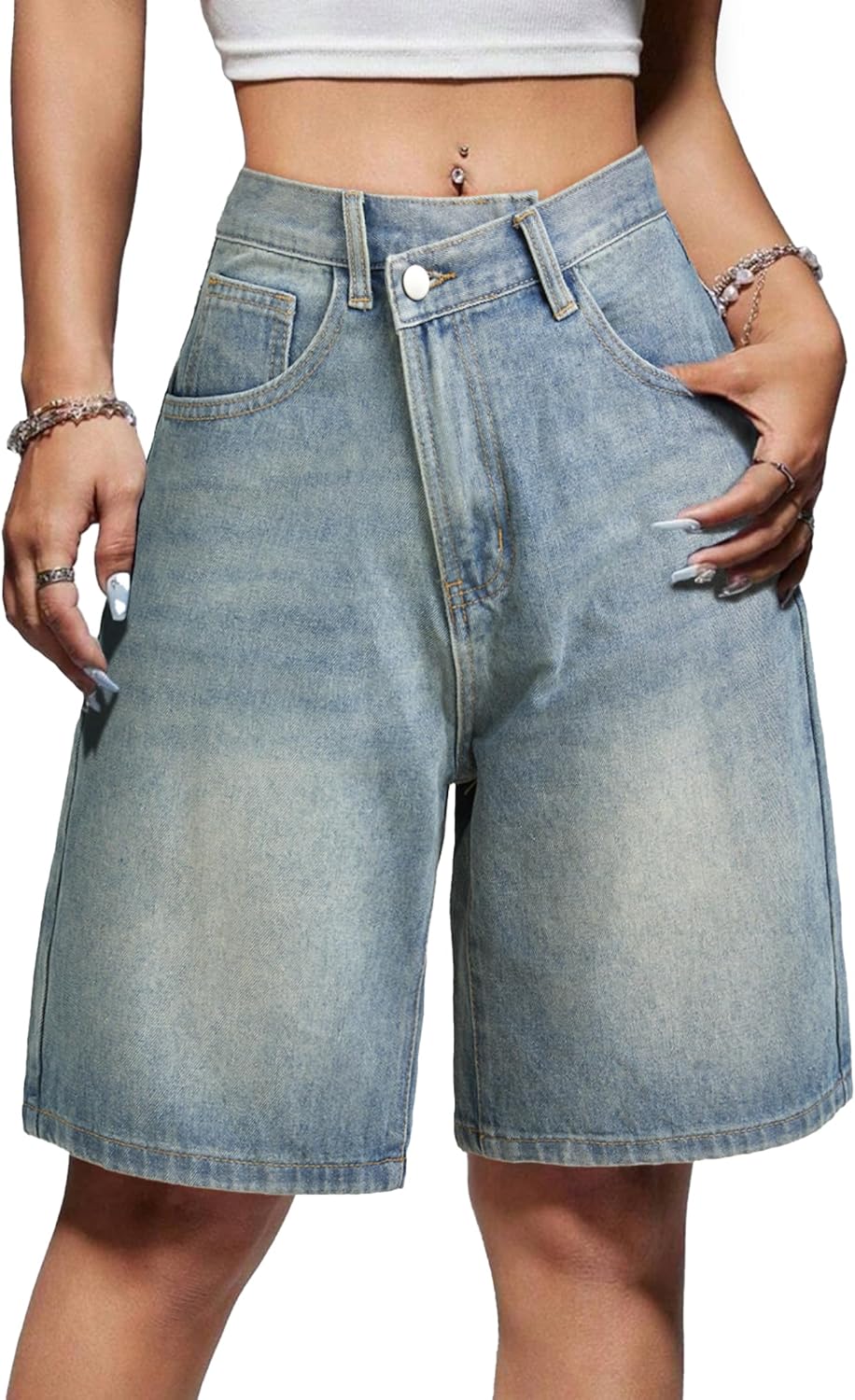 EMMIOL Women Jorts Baggy Jeans for Summer Streetwear Style