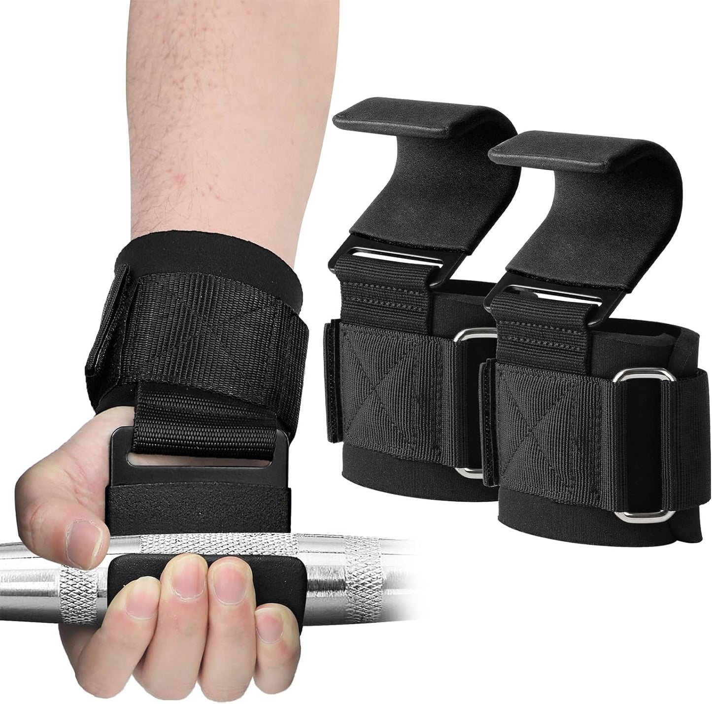 SPORTIC Heavy Duty Lifting Hooks - Ultimate Grip Support