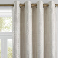 Beige and Silvery 100% Blackout Jacquard Geometric Curtains - Thermal