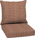 Deep Seat Cushion Set 24 in x 24 in Rust Red Brushed Texture