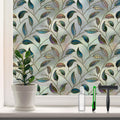 DKTIE Stained Glass Window Film Privacy Film - Eucalyptus Pattern