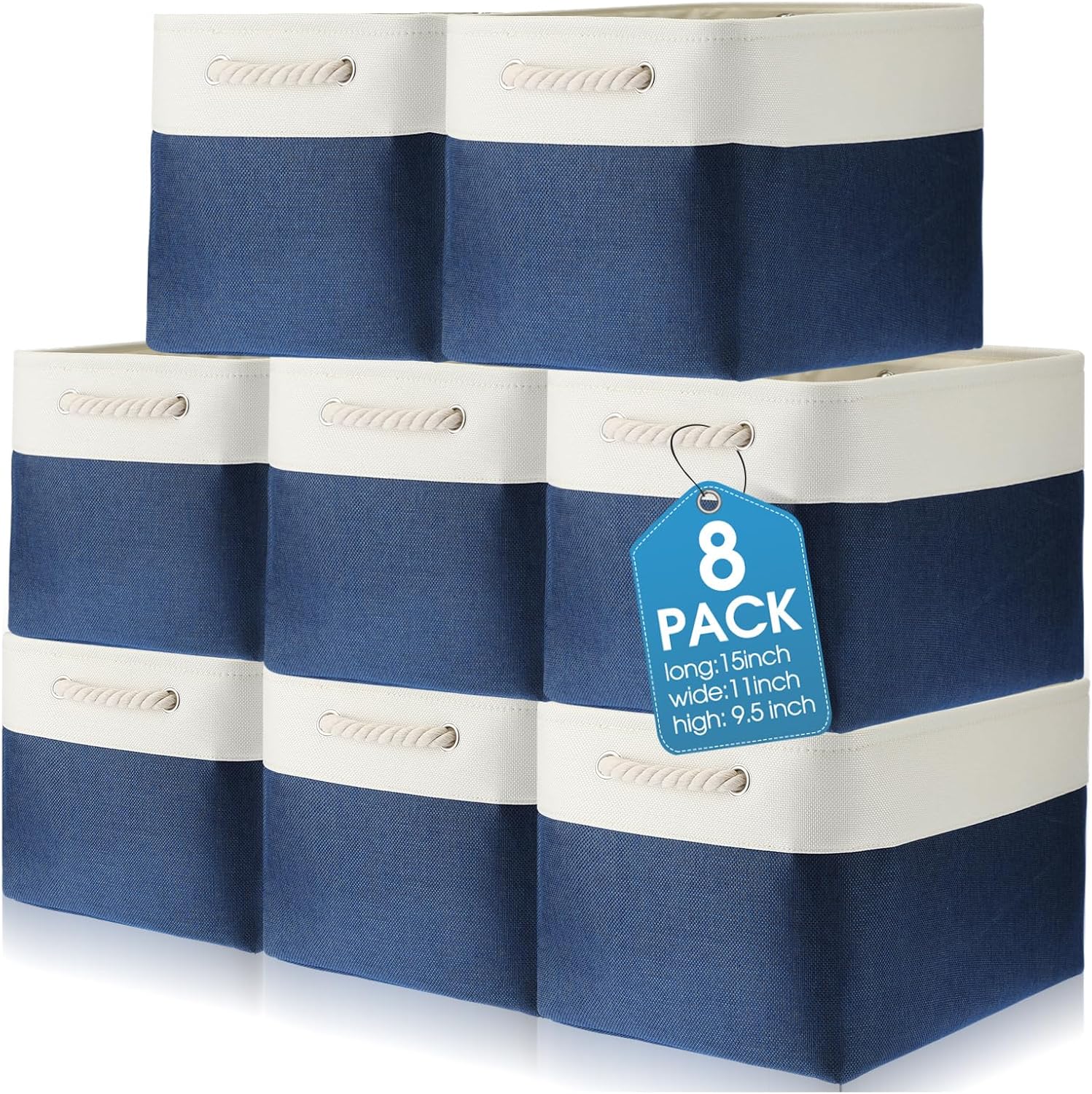 Meekoo 8 Pack Collapsible Storage Bins for Home Organization