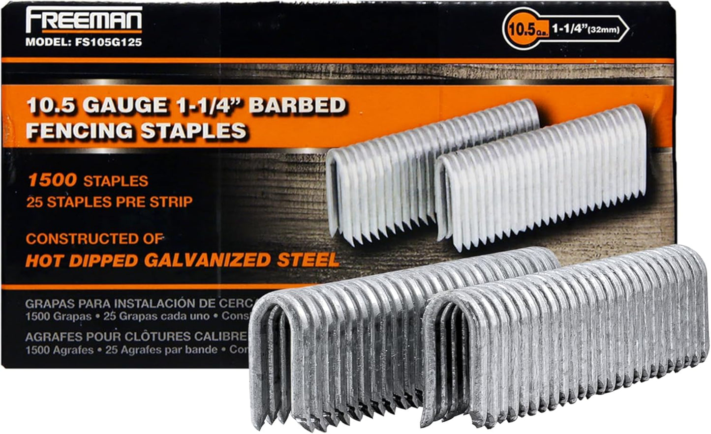 Freeman FS105G125 10.5-Gauge Glue Collated Fencing Staples