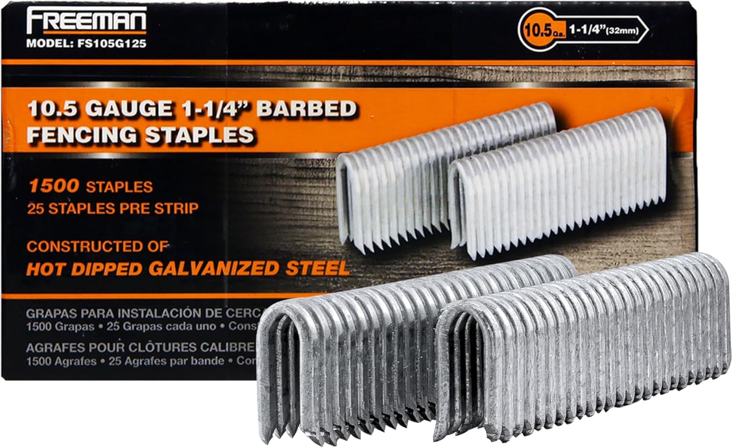 Freeman FS105G125 10.5-Gauge Glue Collated Fencing Staples